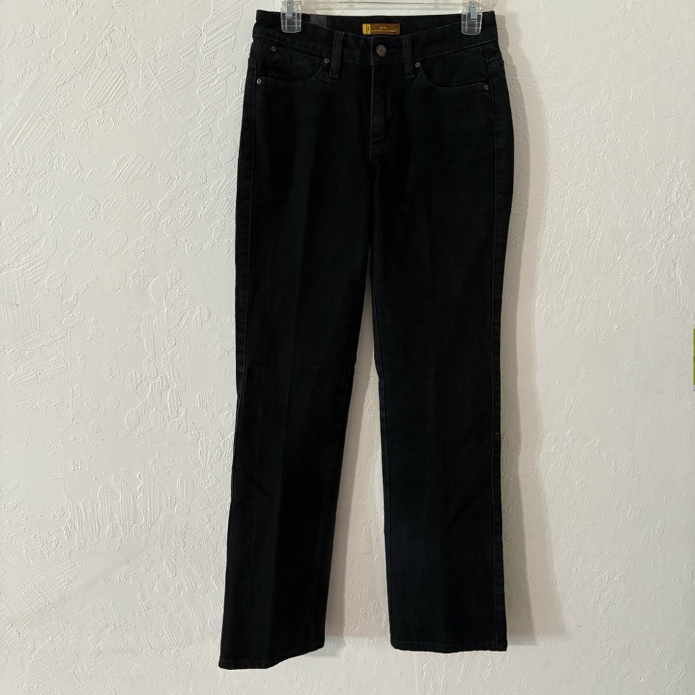 Aura By Wrangler Jeans Women's 2R Black Denim Straight Leg Western Horse Show